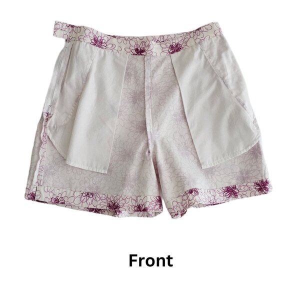 Petite Sophisticate Vintage Floral Shorts | EUC | 0P | White, Purple/Magenta - Picture 6 of 12